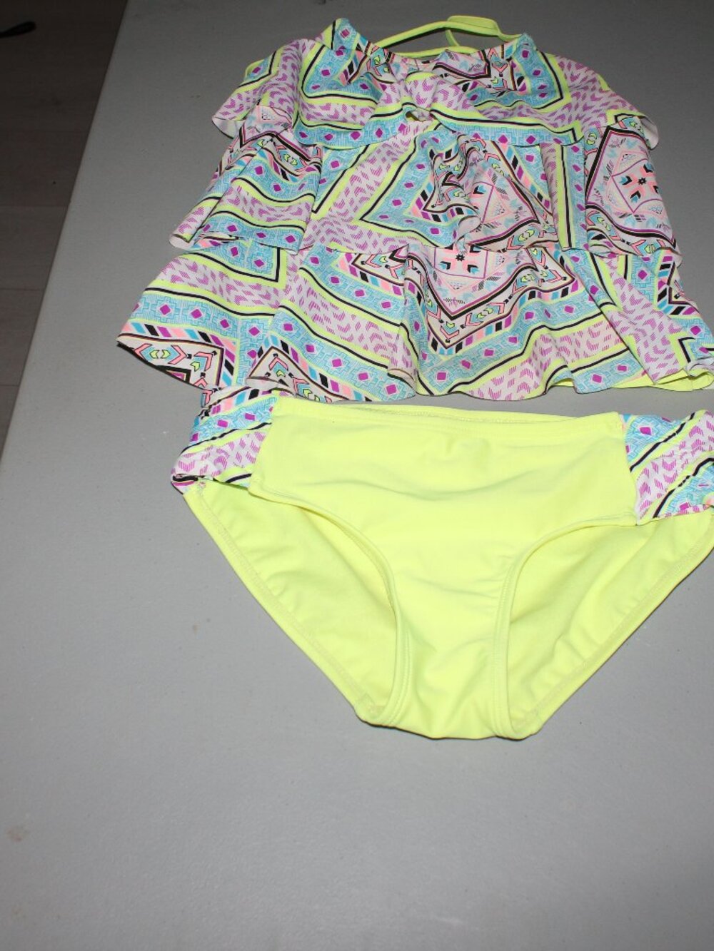 Multi Color 2 Pcs justice Tankini Swimsuit Size 12